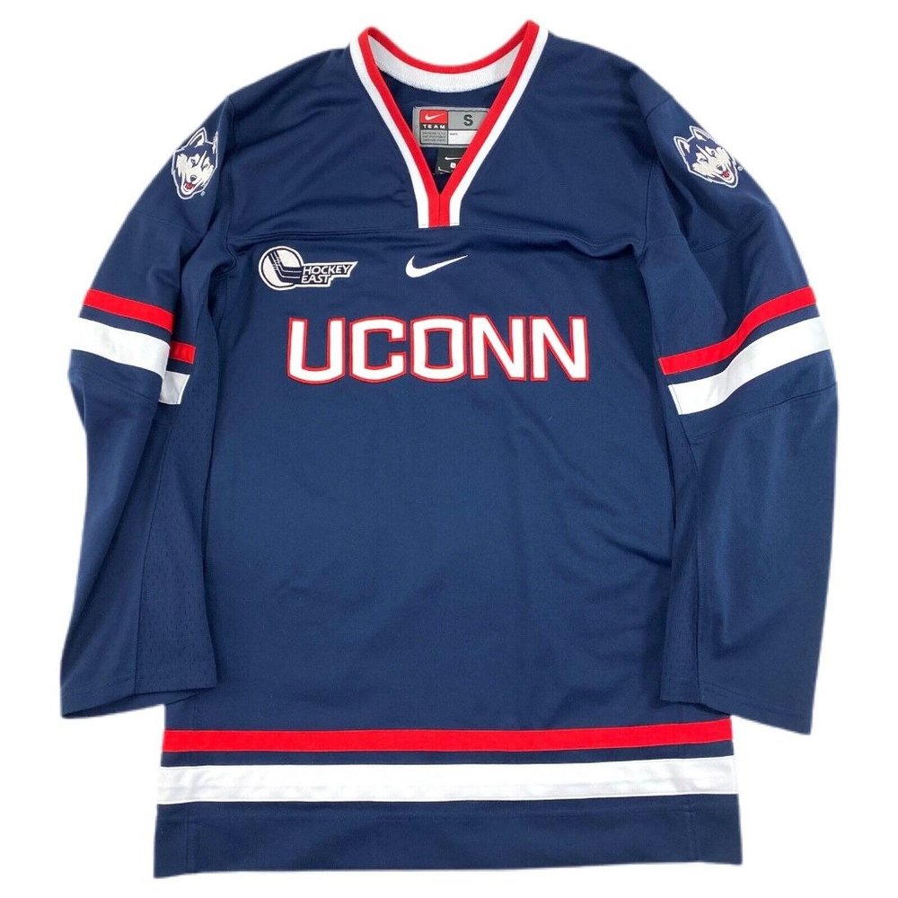 Vintage Nike Team Center Swoosh UCONN Huskies Hockey  Jersey Mens Size Small EUC